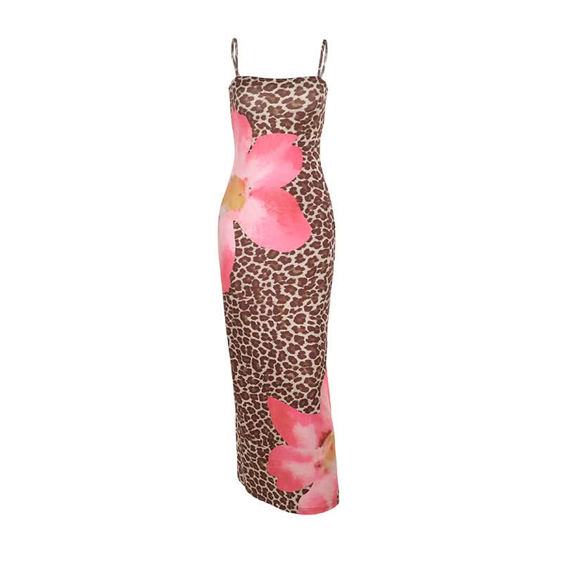 Wild Bloom Leopard & Pink Floral Cami Maxi Dress | Effortless Fall Style