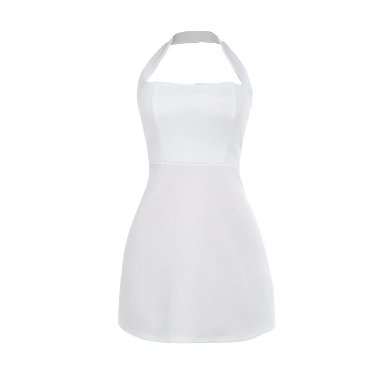 Stunning White Halter Mini Dress - Effortlessly Chic for Fall Parties & Halloween