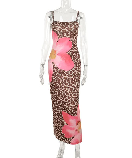 Wild Bloom Leopard & Pink Floral Cami Maxi Dress | Effortless Fall Style