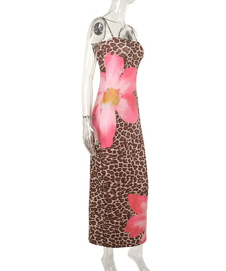 Wild Bloom Leopard & Pink Floral Cami Maxi Dress | Effortless Fall Style