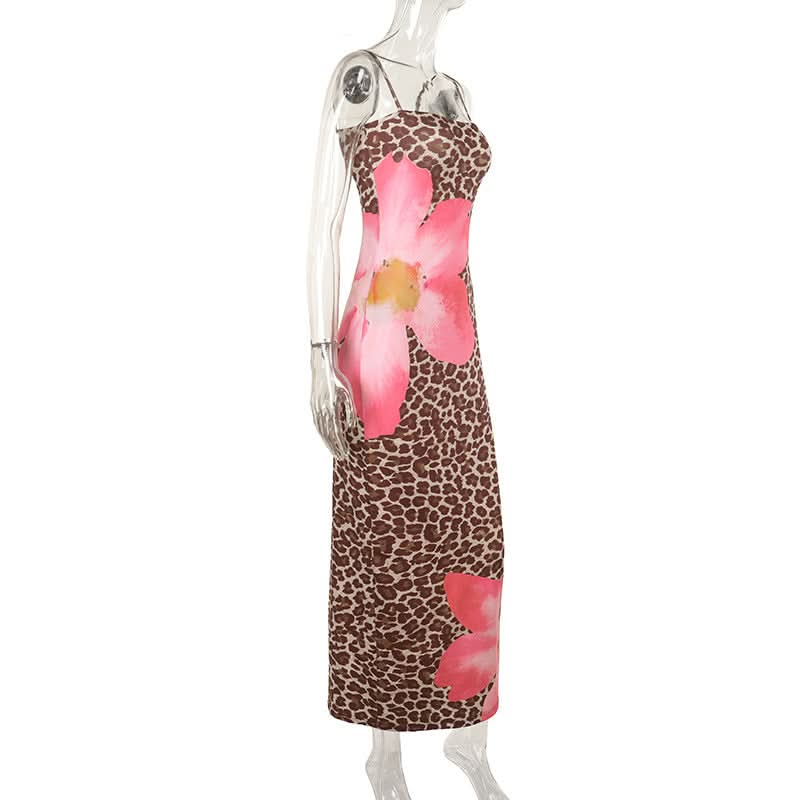 Wild Bloom Leopard & Pink Floral Cami Maxi Dress | Effortless Fall Style