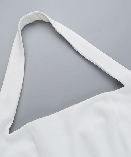 Stunning White Halter Mini Dress - Effortlessly Chic for Fall Parties & Halloween