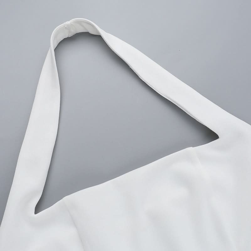 Stunning White Halter Mini Dress - Effortlessly Chic for Fall Parties & Halloween