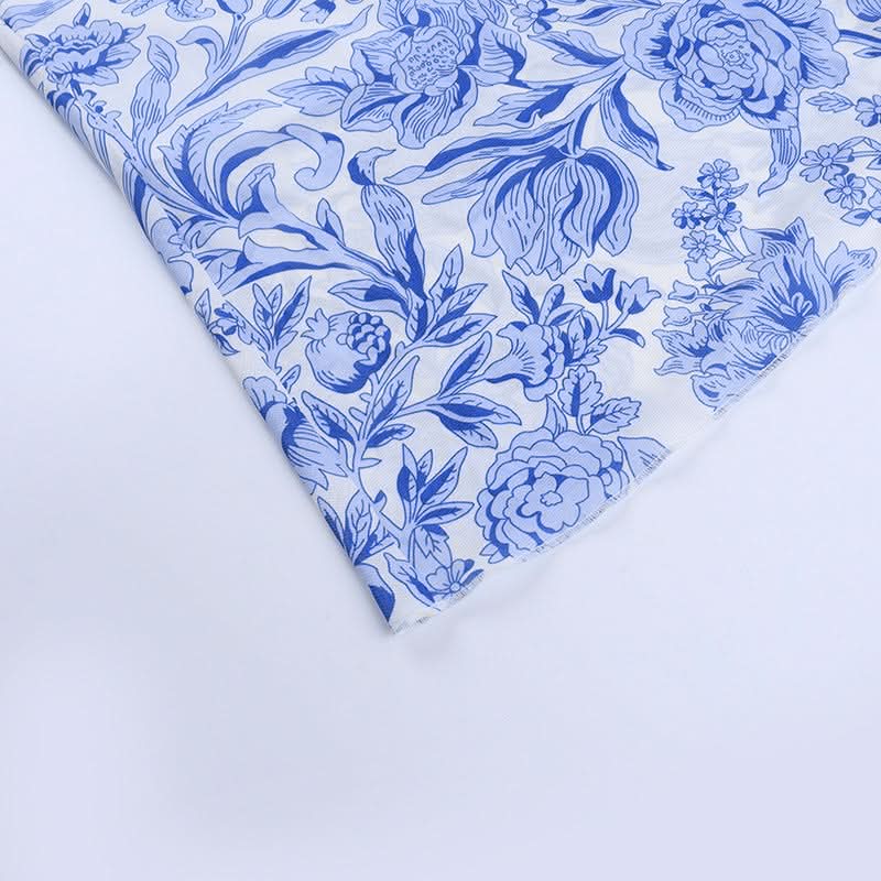 Serene Blue Floral Cross-Back Cami Maxi Dress – Effortless Chic for Resort & Timeless Style