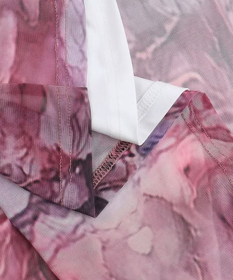 Effortless Elegance: Halter Cowl Neck Marbled Mesh Maxi Dress - Your Go-To for Fall Events & Chic Getaways