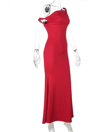 Siren Red Off-the-Shoulder Mermaid Gown - Fall & Holiday Party Elegance