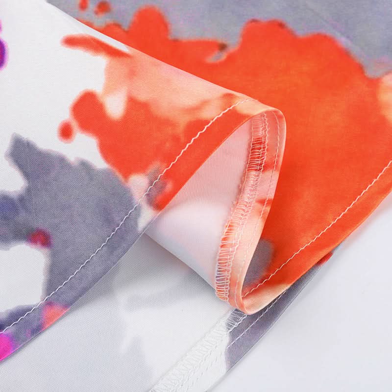 Vibrant Bloom Halter Mini Dress - Sweetheart Neckline, Pleated Skater Skirt - Perfect for Fall Getaways