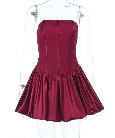 Burgundy Velvet & Satin Corset Mini Dress - Your Must-Have for Fall & Holiday Parties