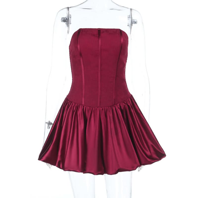 Burgundy Velvet & Satin Corset Mini Dress - Your Must-Have for Fall & Holiday Parties