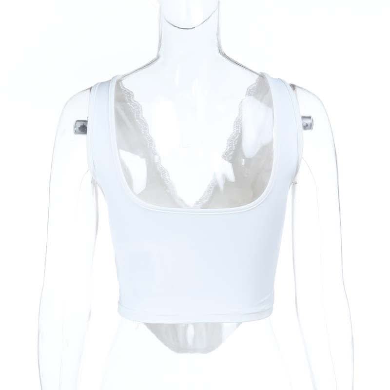 Chic Lace Corset Crop Top with Ribbon Tie - Perfect for Fall & Holiday Nights Out