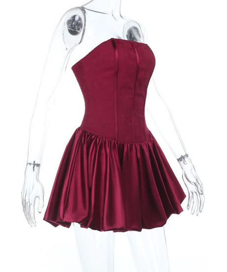 Burgundy Velvet & Satin Corset Mini Dress - Your Must-Have for Fall & Holiday Parties