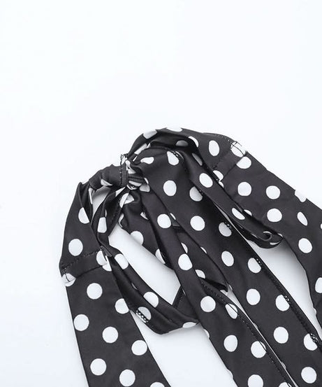 Vintage-Inspired Polka Dot Halter Mini Dress - Chic & Flattering for Fall Parties & Resort Getaways