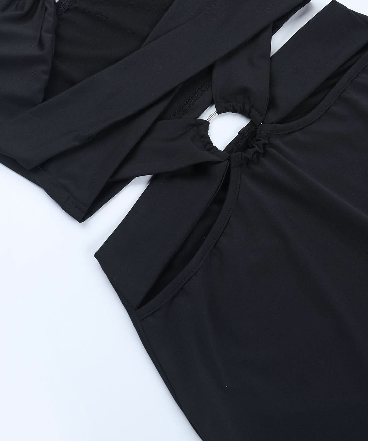 Glamorous Black O-Ring Cutout Maxi Dress - Strapless Holiday Party & NYE Gown