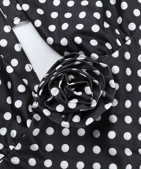 Vintage-Inspired Polka Dot Halter Mini Dress - Chic & Flattering for Fall Parties & Resort Getaways