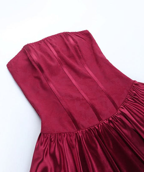 Burgundy Velvet & Satin Corset Mini Dress - Your Must-Have for Fall & Holiday Parties