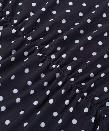 Vintage Glam Polka Dot Ruched Mermaid Midi Dress - Your Fall & Holiday Party Statement