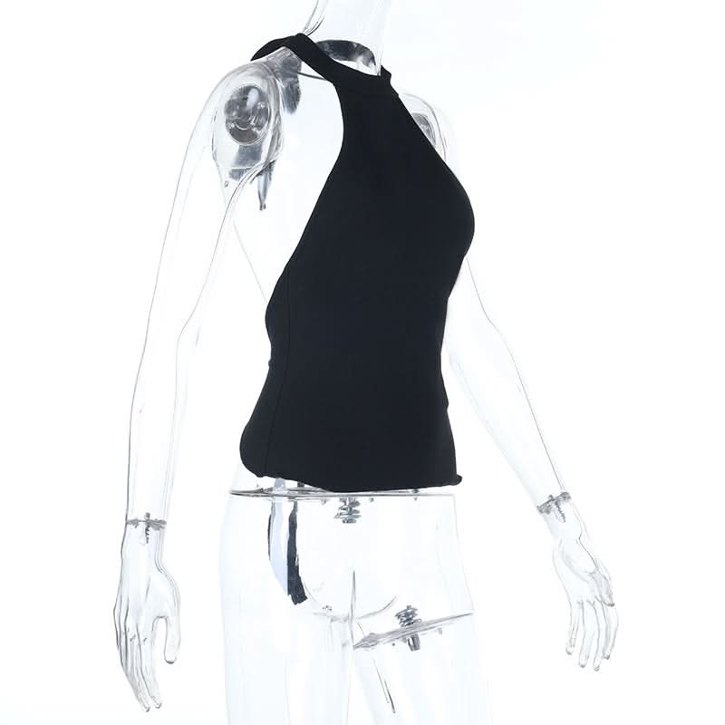 Elevated Black Halter Backless Top - Fall Chic & Ready for Holiday Parties