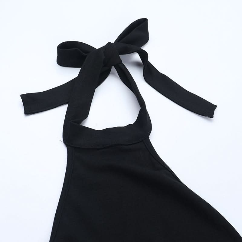 Elevated Black Halter Backless Top - Fall Chic & Ready for Holiday Parties