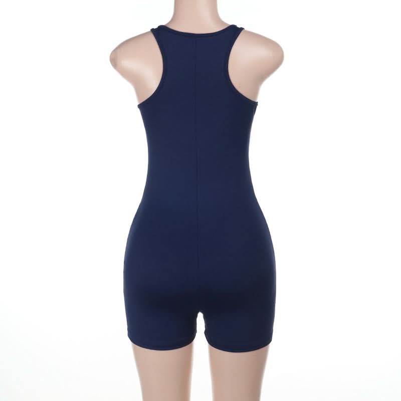 Unleash Your Vibe: 'WET' Rhinestone Bodycon Tank Romper – Bold Party & Getaway Style