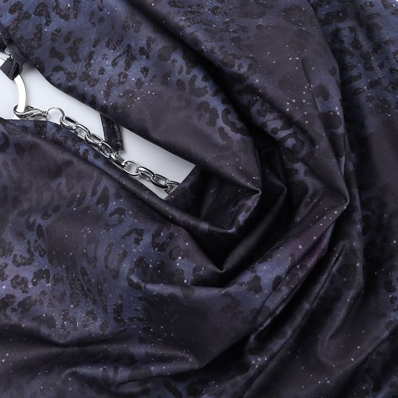 Sultry O-Ring Chain Plunge Mini Dress | Dark Leopard Bodycon for Fall & Holiday Nights Out