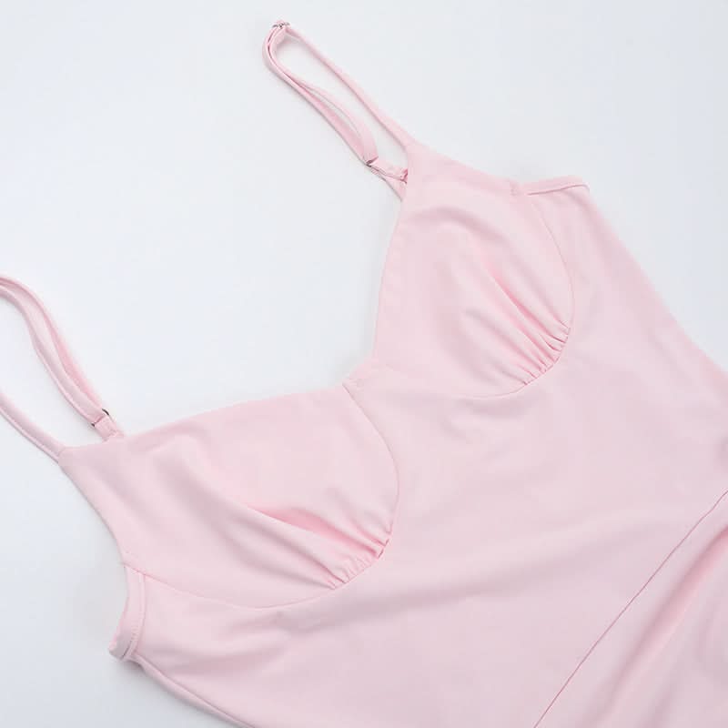 Elegant Blush Pink Ruffle Slit Maxi Dress - Sweetheart Cami Gown for Holiday Parties & Galas