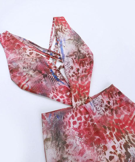 Fall Fiesta Chic: Vibrant Print V-Neck Cut-Out Maxi Dress for American Women