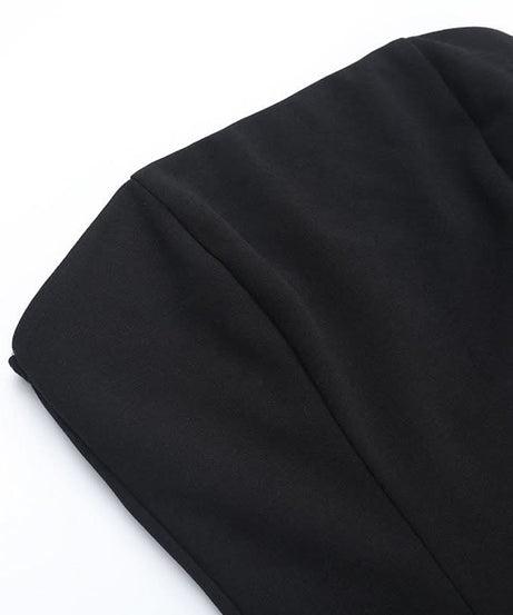 Chic Black Ruffle Strapless Mini Dress - Your Go-To for Fall Parties & Holiday Glam