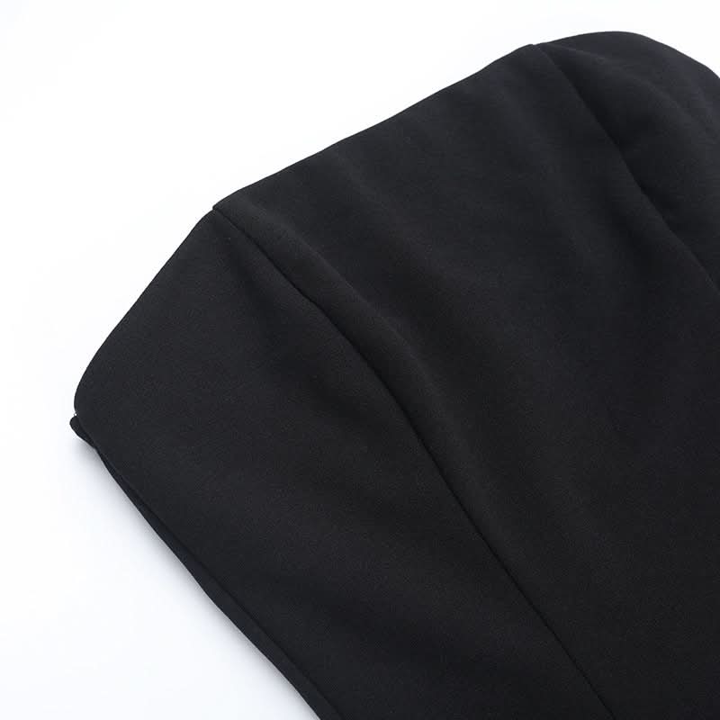 Chic Black Ruffle Strapless Mini Dress - Your Go-To for Fall Parties & Holiday Glam