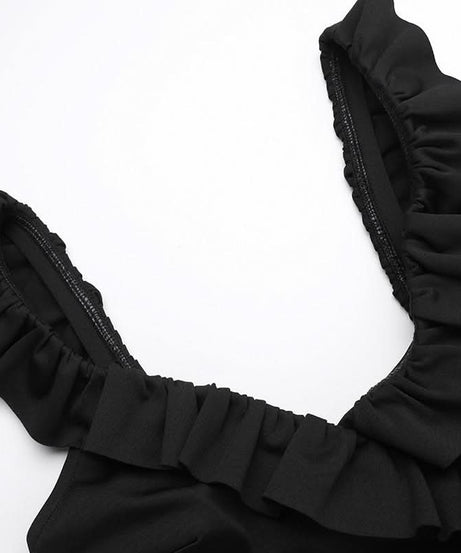 Sassy & Chic Red Ruffle Ruched Mini Dress - Perfect for Fall Parties & Holiday Glam