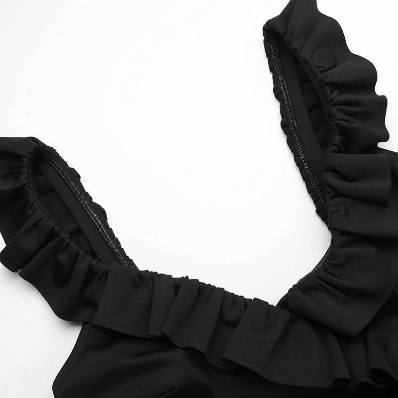 Sassy & Chic Red Ruffle Ruched Mini Dress - Perfect for Fall Parties & Holiday Glam