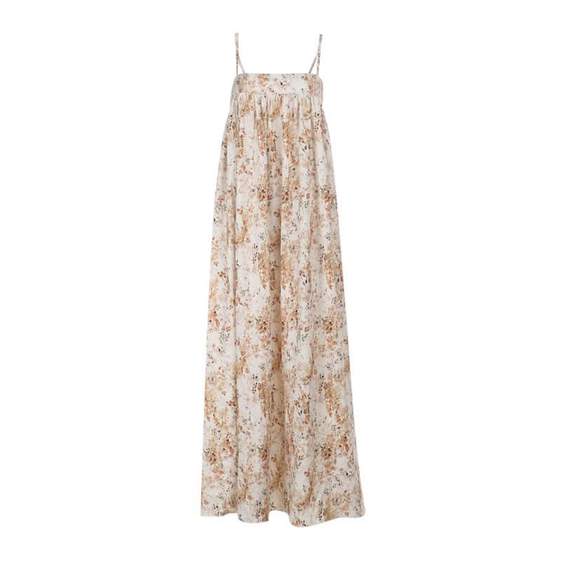 Dreamy Floral Square Neck Maxi Dress - Effortless Chic for Your Fall Escape