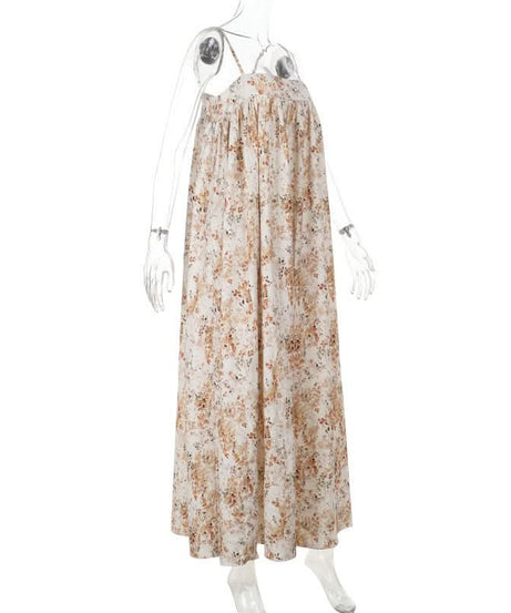 Dreamy Floral Square Neck Maxi Dress - Effortless Chic for Your Fall Escape
