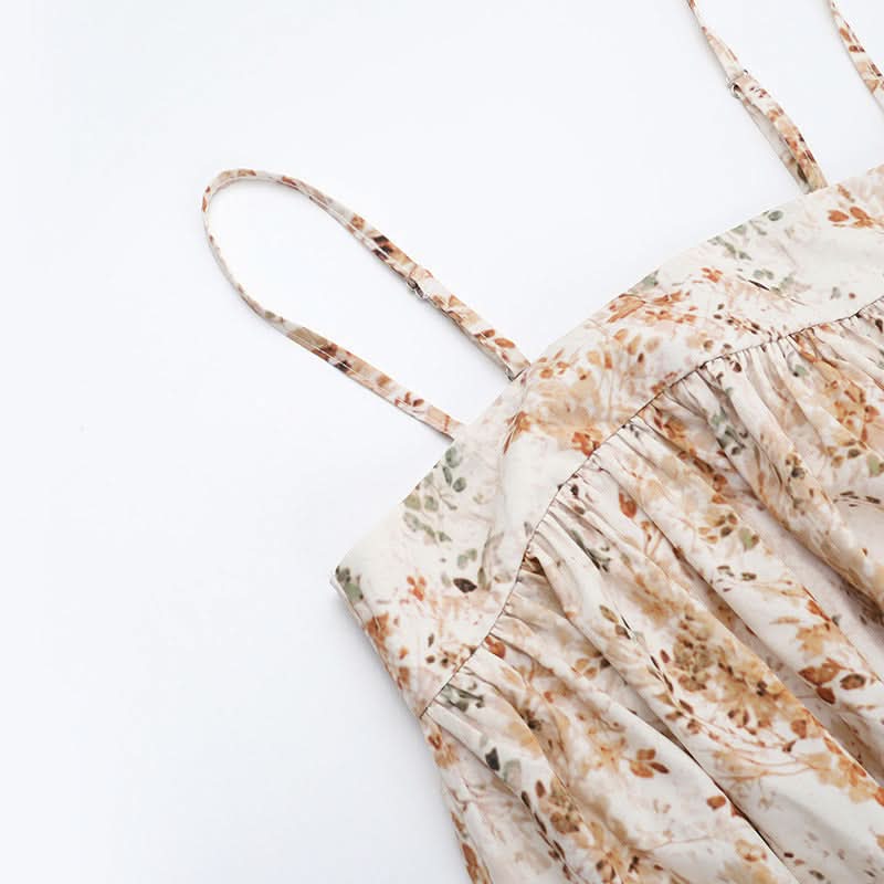 Dreamy Floral Square Neck Maxi Dress - Effortless Chic for Your Fall Escape