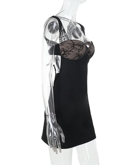 Sultry Lace Halter Bodycon Mini Dress - Your Perfect LBD for Fall & Holiday Parties