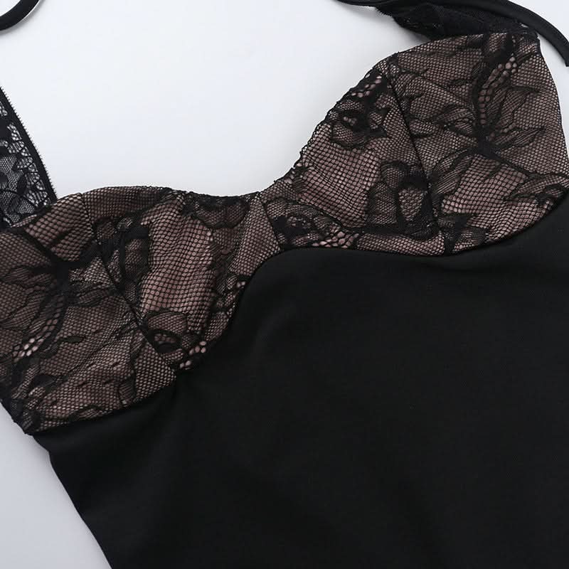 Sultry Lace Halter Bodycon Mini Dress - Your Perfect LBD for Fall & Holiday Parties