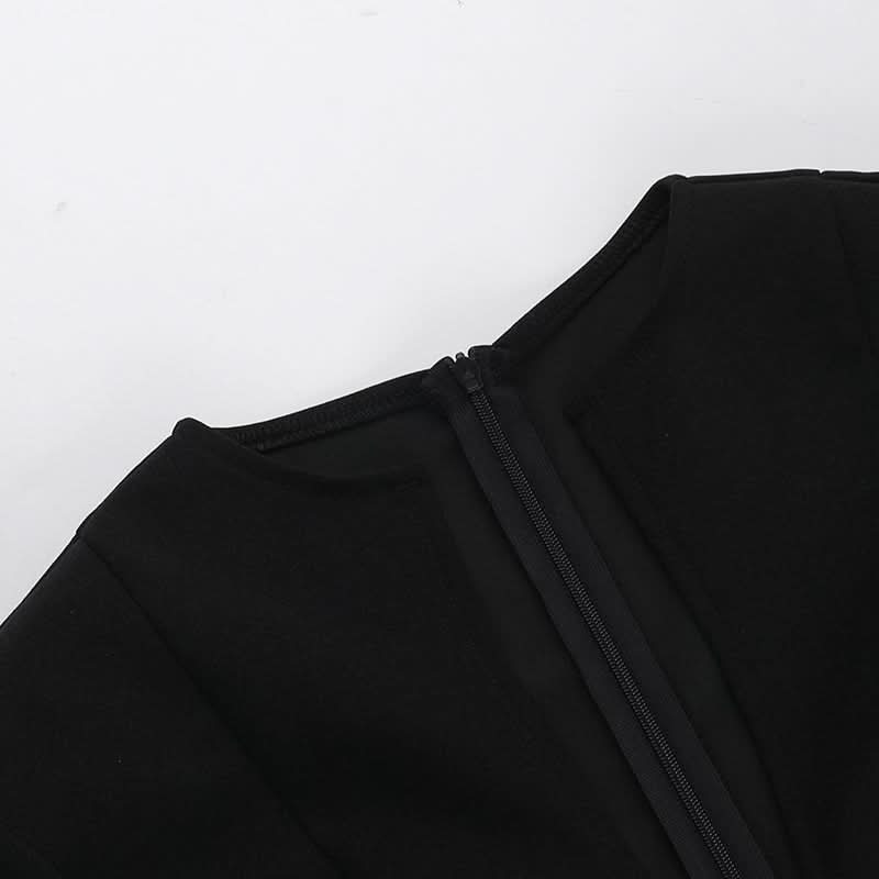 The 'It' Dress for Fall: Black Deep V-Neck Blazer Mini Dress - Chic & Empowering