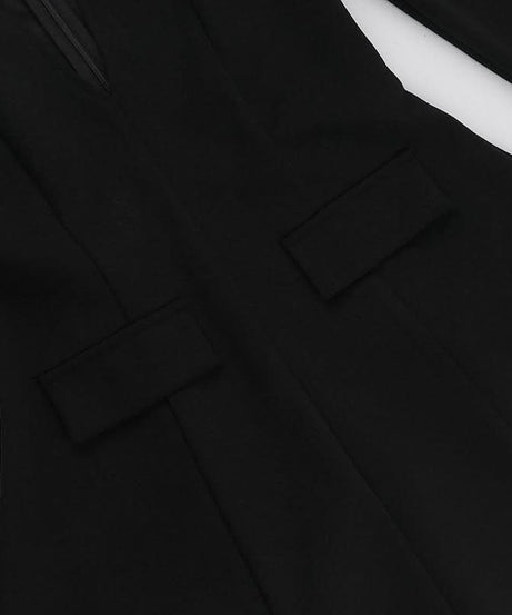 The 'It' Dress for Fall: Black Deep V-Neck Blazer Mini Dress - Chic & Empowering