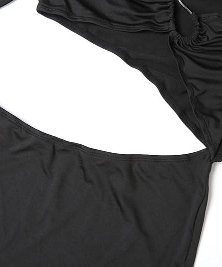 Sultry Black Off-Shoulder Cut-Out Maxi Dress | Fall & Holiday Party Evening Gown