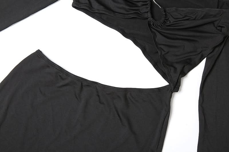 Sultry Black Off-Shoulder Cut-Out Maxi Dress | Fall & Holiday Party Evening Gown