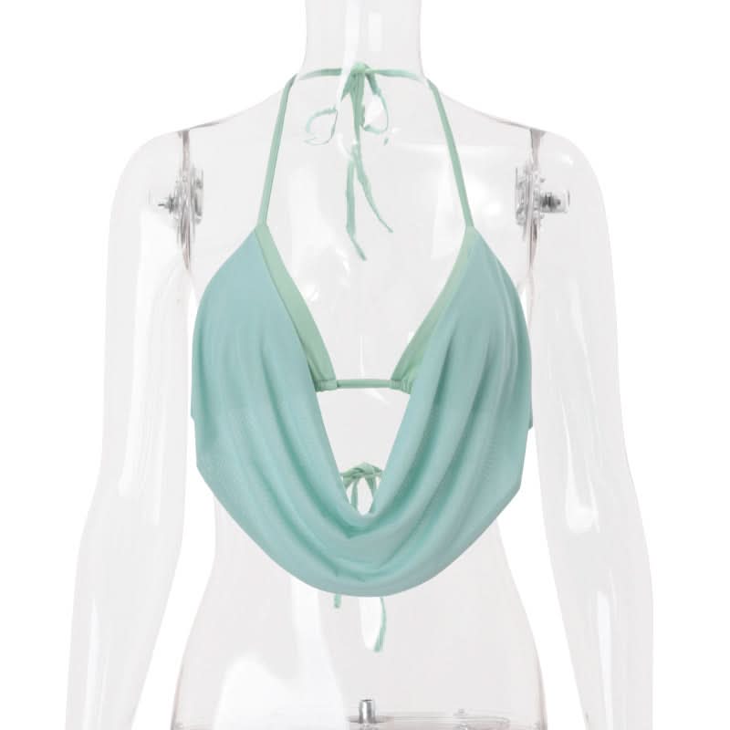 Effortless Chic Draped Cowl Neck Halter Top – Your Must-Have for Resort Getaways & Winter Sun