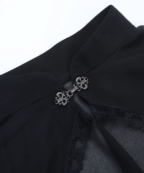 Enchanting Black Sheer Bolero | Dramatic Bell Sleeves & Lace Trim - Perfect for Fall & Halloween