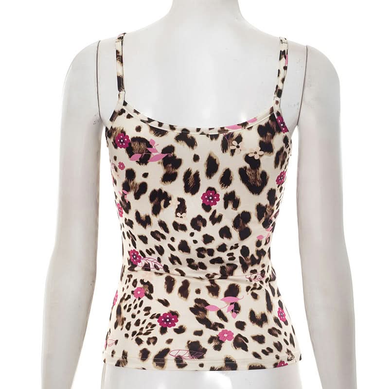 Chic Leopard & Floral Cami Tank Top – Fall Layering Essential for Women