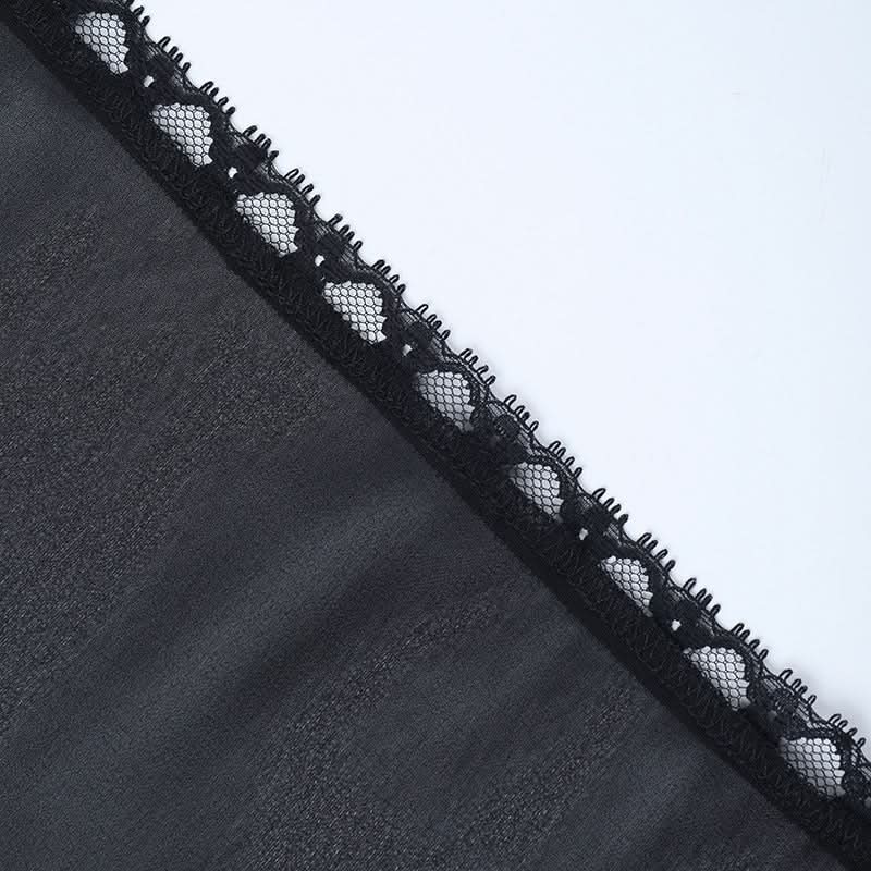 Enchanting Black Sheer Bolero | Dramatic Bell Sleeves & Lace Trim - Perfect for Fall & Halloween