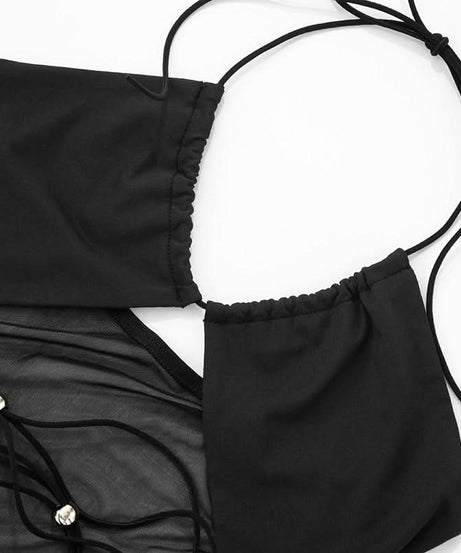 Sultry Black Halter Cutout Romper | Daring Style for Fall Nights & Tropical Escapes