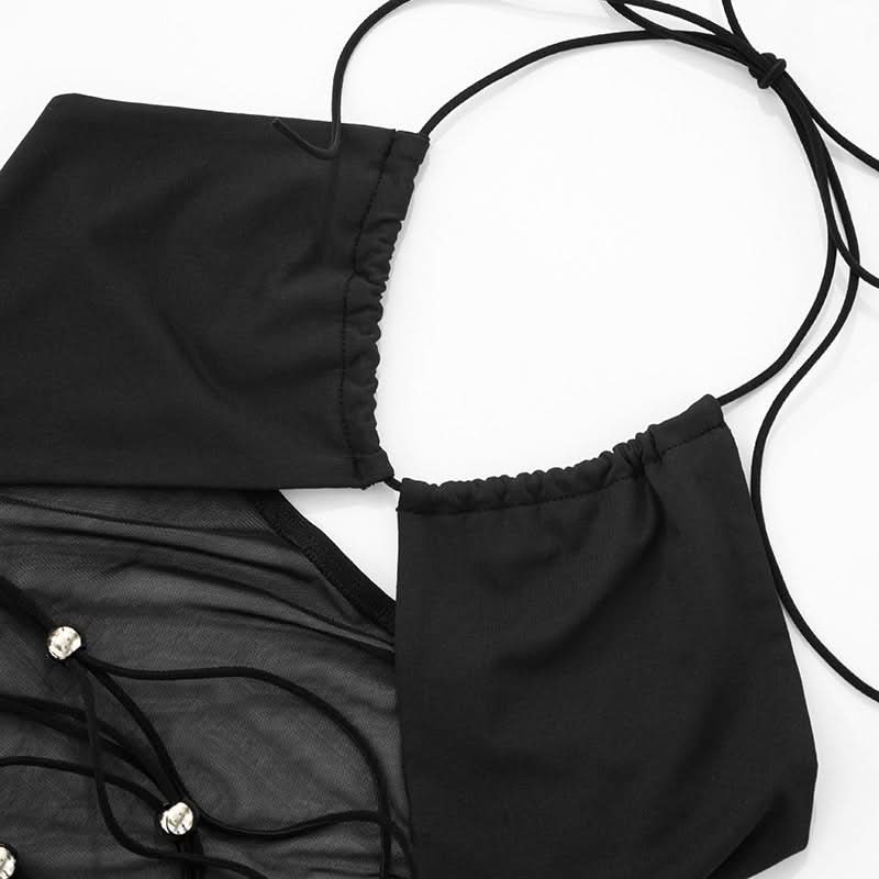 Sultry Black Halter Cutout Romper | Daring Style for Fall Nights & Tropical Escapes