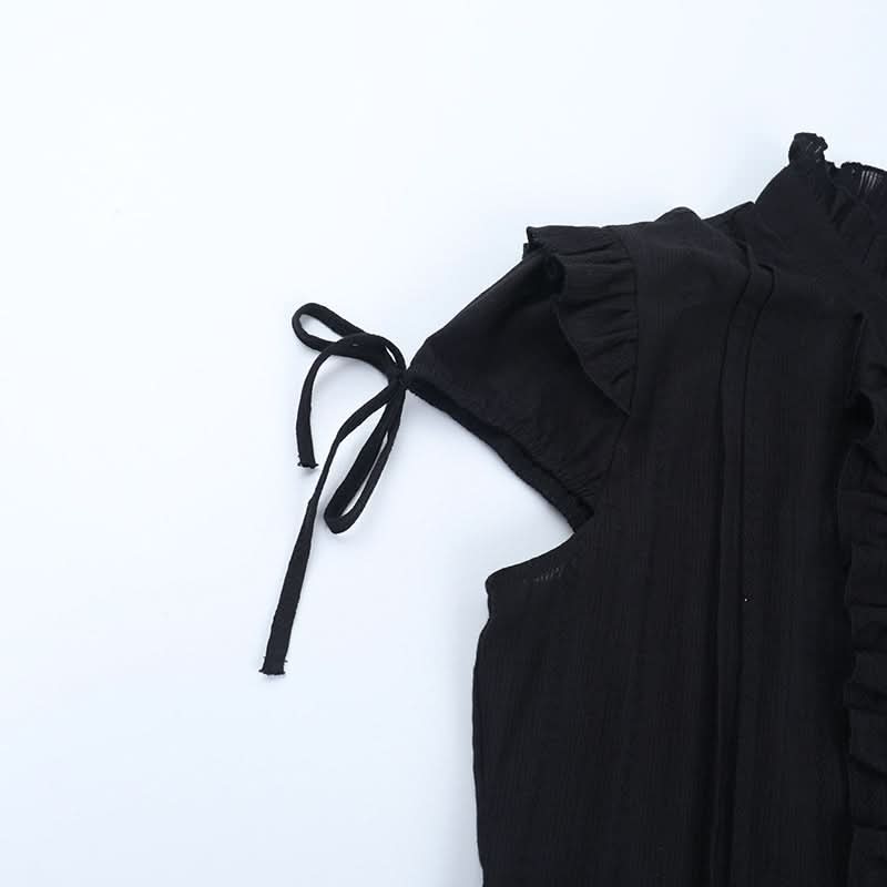 Gothic Romance Ruffled High Neck Blouse - Fall & Halloween Essential