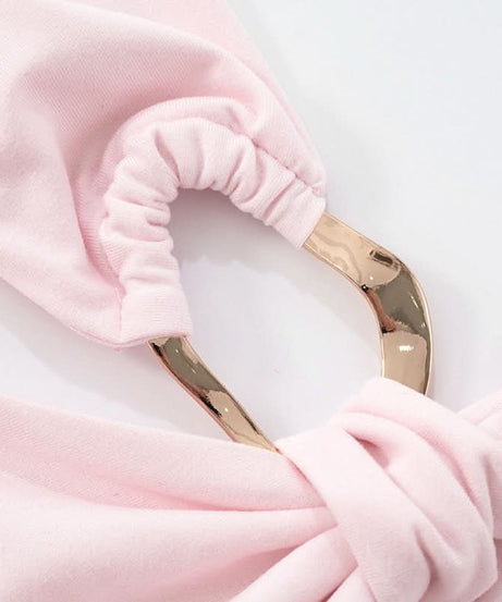 Chic Blush Pink One-Shoulder Top with Gold O-Ring - Elevate Your Fall & Holiday Style