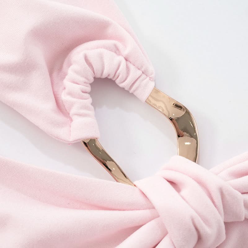 Chic Blush Pink One-Shoulder Top with Gold O-Ring - Elevate Your Fall & Holiday Style