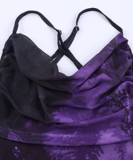 Enchanting Ombre Mermaid Maxi Dress - Gothic Witchy Halloween Party Gown