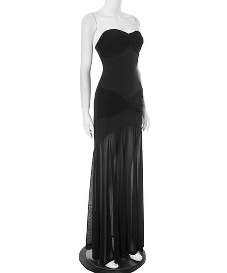 Glamour Noir Sweetheart Ruched Strapless Maxi Dress - Your Essential Holiday & Evening Statement
